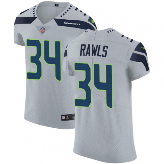 Men's Nike Seattle Seahawks #34 Thomas Rawls Grey Alternate Vapor Untouchable Elite Player NFL Jersey - Ujersey