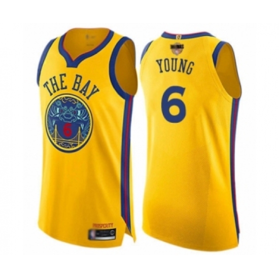 Youth Golden State Warriors #6 Nick Young Swingman Gold 2019 Basketball Finals Bound Basketball Jersey - City Edition - Ujersey