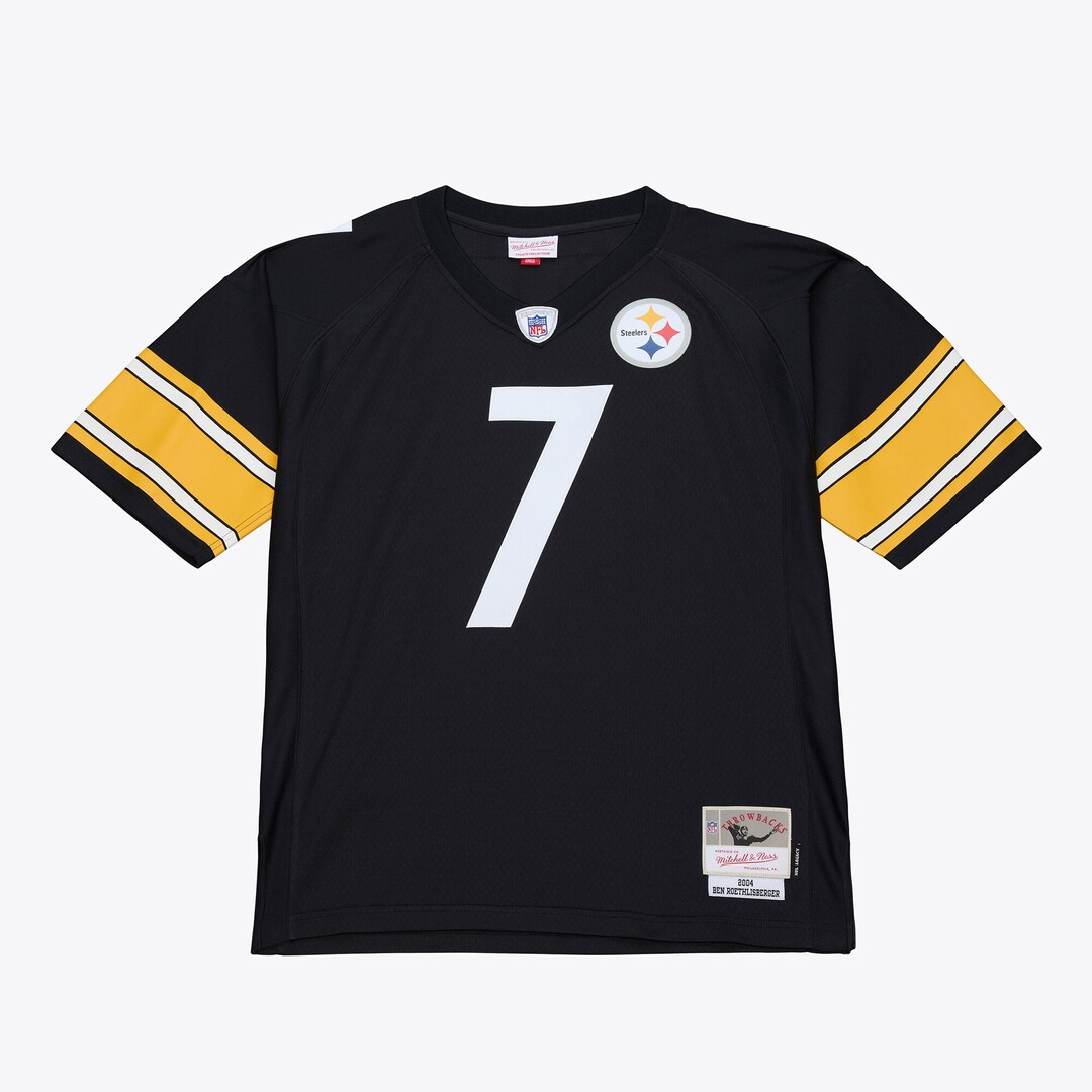 Men's Pittsburgh Steelers Ben Roethlisberger Mitchell & Ness Black 2004 Legacy Throwback Replica Jersey - Ujersey