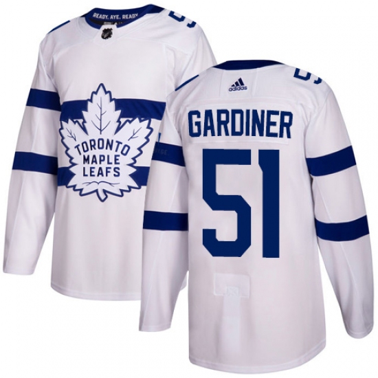 Youth Adidas Toronto Maple Leafs #51 Jake Gardiner Authentic White 2018 Stadium Series NHL Jersey - Ujersey