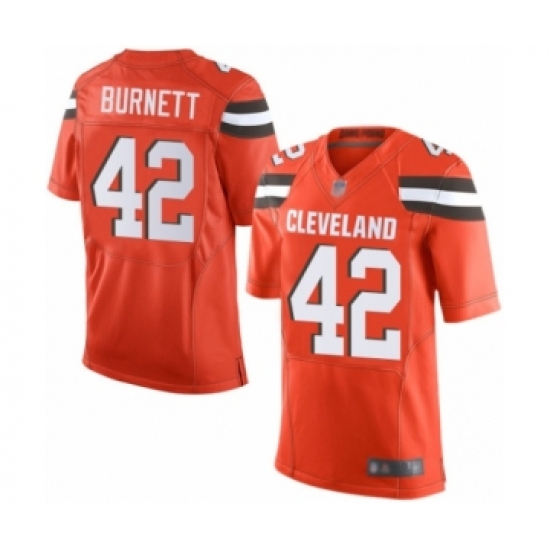 Men's Cleveland Browns #42 Morgan Burnett Elite Orange Alternate Football Jersey - Ujersey
