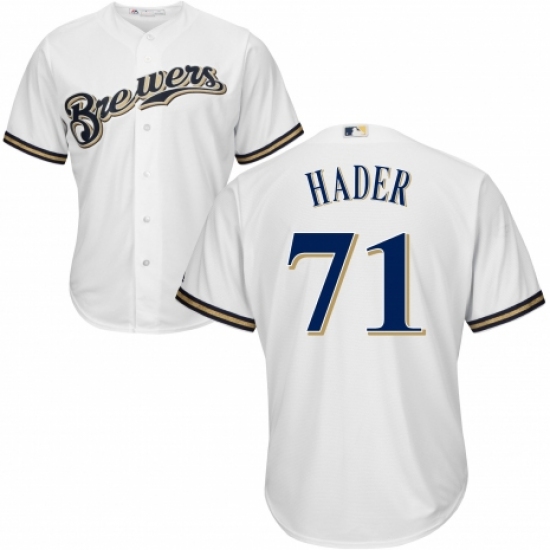Youth Majestic Milwaukee Brewers #71 Josh Hader Replica Navy Blue Alternate Cool Base MLB Jersey - Ujersey