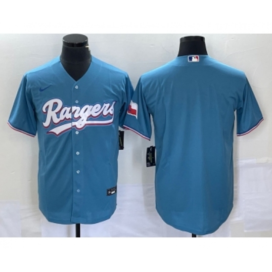 Men's Nike Texas Rangers Blank Light Blue Stitched Cool Base Nike Jersey - Ujersey