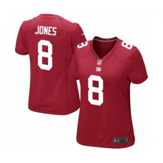 Women's New York Giants #8 Daniel Jones Game Red Alternate Football Jersey - Ujersey