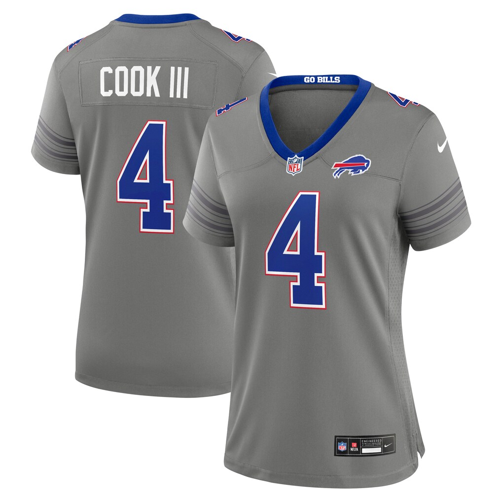 Women's Buffalo Bills James Cook III Nike Gray Nickel City Game Jersey - SUjersey01