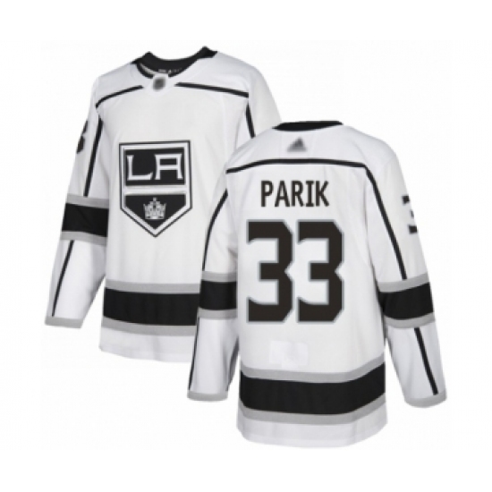 Men's Los Angeles Kings #33 Lukas Parik Authentic White Away Hockey Jersey - Ujersey