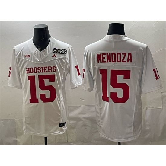 Men's Indiana Hoosiers #15 Fernando Mendoza White F.U.S.E. 2026 Patch Stitched Football Jersey - Ujersey