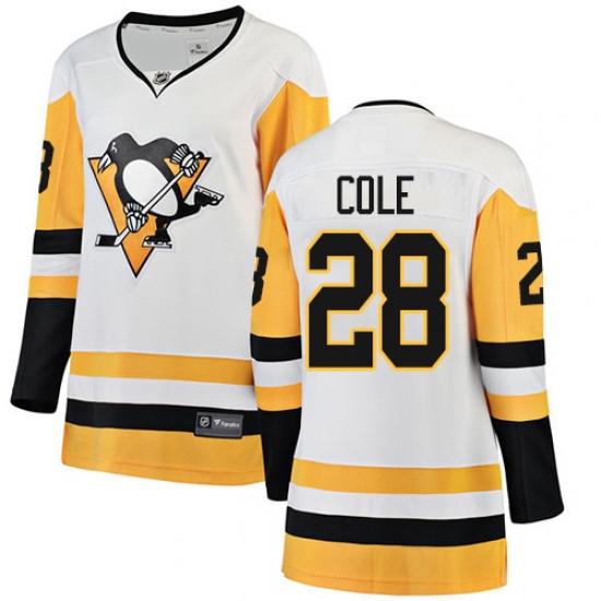 Women's Pittsburgh Penguins #28 Ian Cole Authentic White Away Fanatics Branded Breakaway NHL Jersey - Ujersey