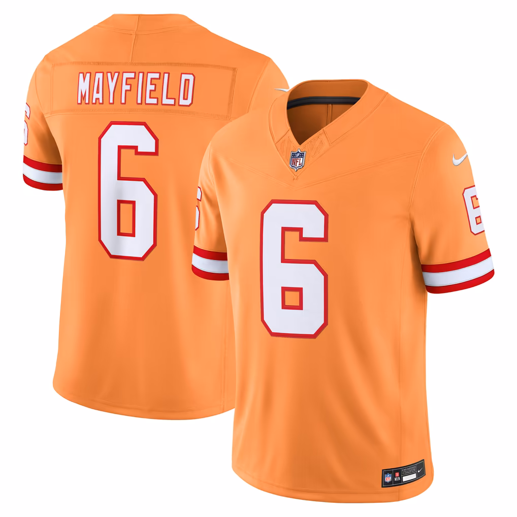 Men's Tampa Bay Buccaneers Baker Mayfield Nike Creamsicle Alternate Vapor F.U.S.E. Stitched Limited Jersey - Ujersey