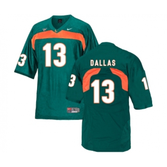 Miami Hurricanes 13 DeeJay Dallas Green College Football Jersey - Ujersey