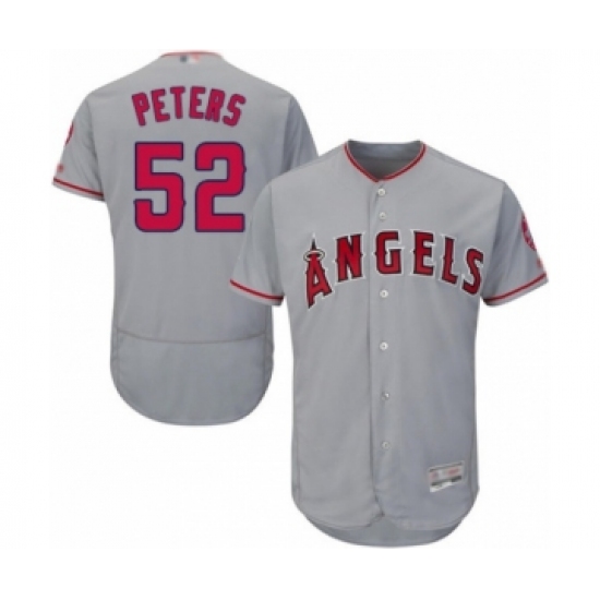 Men's Los Angeles Angels of Anaheim #52 Dillon Peters Grey Road Flex Base Authentic Collection Baseball Player Jersey - Ujersey