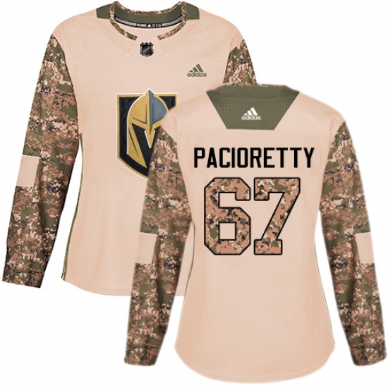 Women's Adidas Vegas Golden Knights #67 Max Pacioretty Authentic Camo Veterans Day Practice NHL Jersey - Ujersey