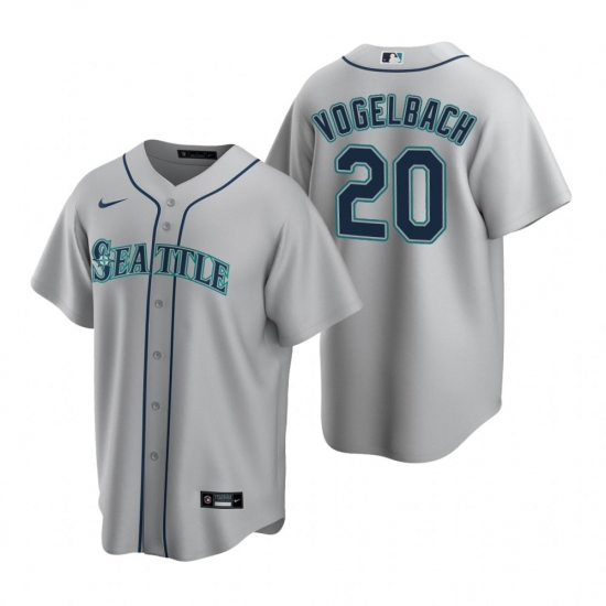 Men's Nike Seattle Mariners #20 Daniel Vogelbach Gray Road Stitched Baseball Jersey - Ujersey