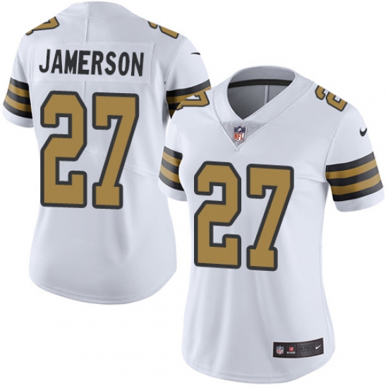 Women's Nike New Orleans Saints #27 Natrell Jamerson Limited White Rush Vapor Untouchable NFL Jersey - Ujersey