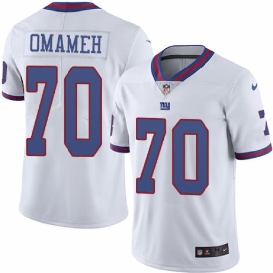 Men's Nike New York Giants #70 Patrick Omameh Limited White Rush Vapor Untouchable NFL Jersey - Ujersey