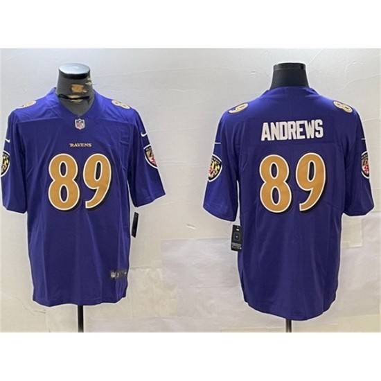 Men's Baltimore Ravens #89 Mark Andrews Purple Gold Vapor Untouchable Limited Football Jersey - Ujersey