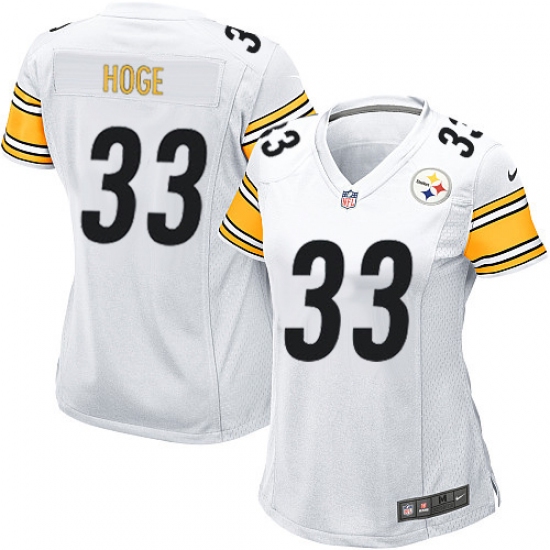 Women's Nike Pittsburgh Steelers #33 Merril Hoge Game White NFL Jersey - Ujersey