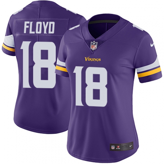 Women's Nike Minnesota Vikings #18 Michael Floyd Purple Team Color Vapor Untouchable Limited Player NFL Jersey - Ujersey