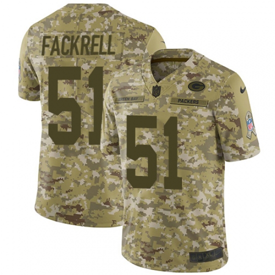Men's Nike Green Bay Packers #51 Kyler Fackrell Limited Camo 2018 Salute to Service NFL Jersey - Ujersey