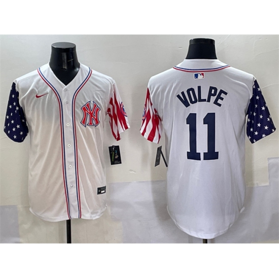 Men's New York Yankees #11 Anthony Volpe White American Style Limited Stitched Baseball Jersey - Ujersey