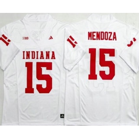 Men's Indiana Hoosiers #15 Fernando Mendoza Limited White Alternate College Football Jersey - Ujersey