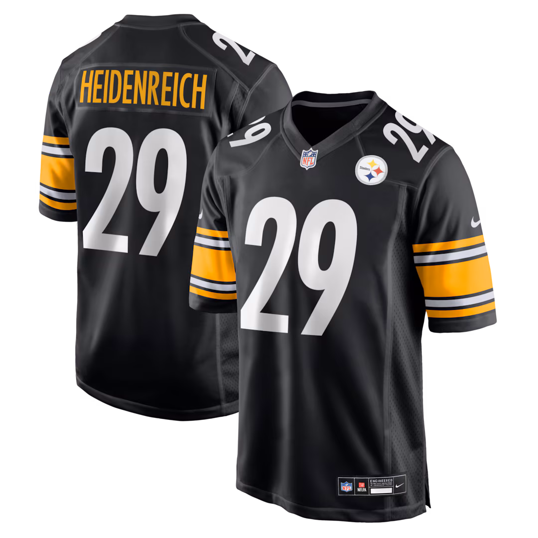 Men's Pittsburgh Steelers Eli Heidenreich Nike Black Team Game Jersey