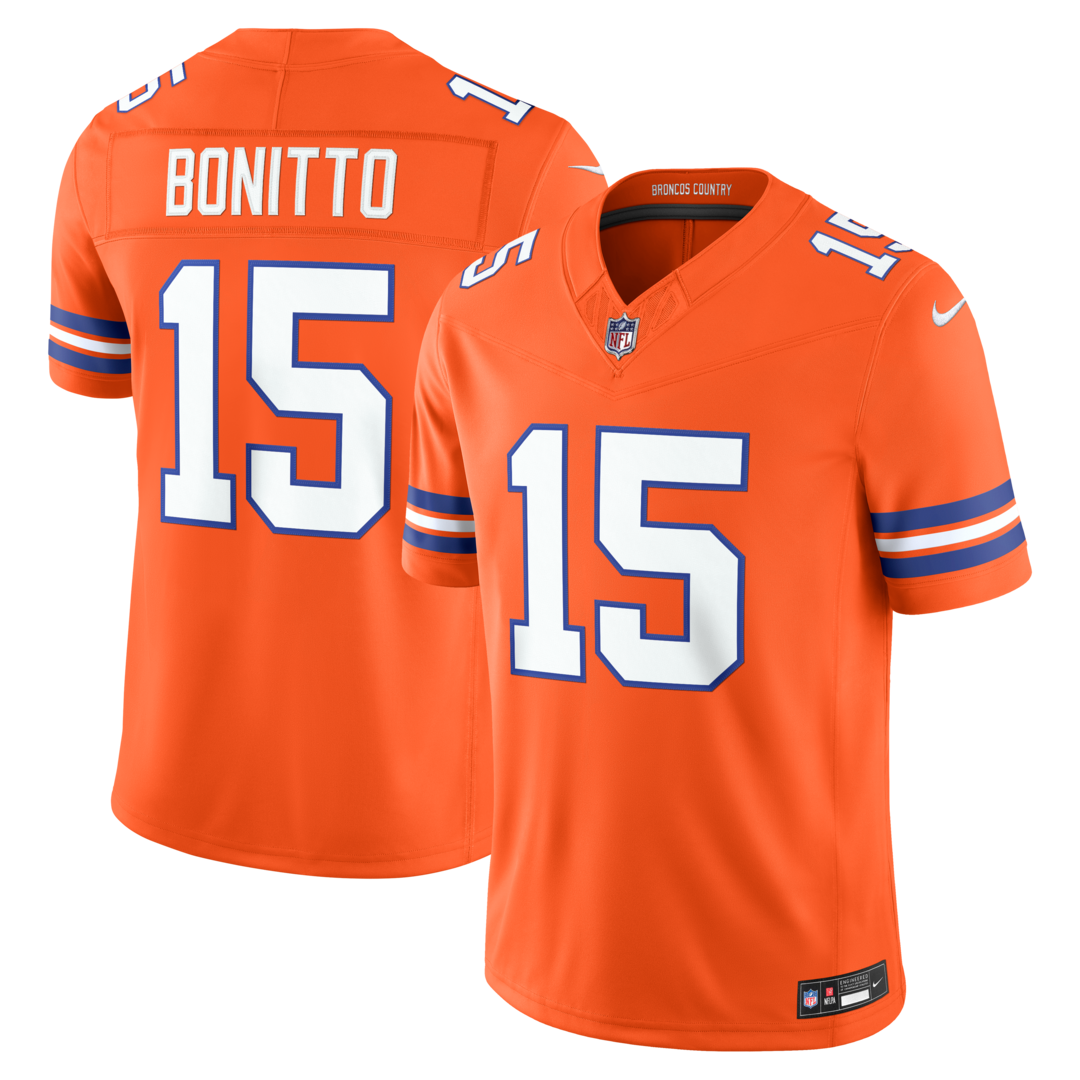 Men's Denver Broncos Nik Bonitto Nike Orange Alternate Mile High Collection 1977 Throwback Vapor F.U.S.E. Stitched Limited Jersey - SUjersey01