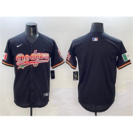 Men's Los Angeles Dodgers Blank Black Mexico Limited Stitched Baseball Jersey - Ujersey