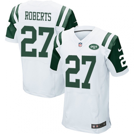 Men's Nike New York Jets #27 Darryl Roberts Elite White NFL Jersey - Ujersey