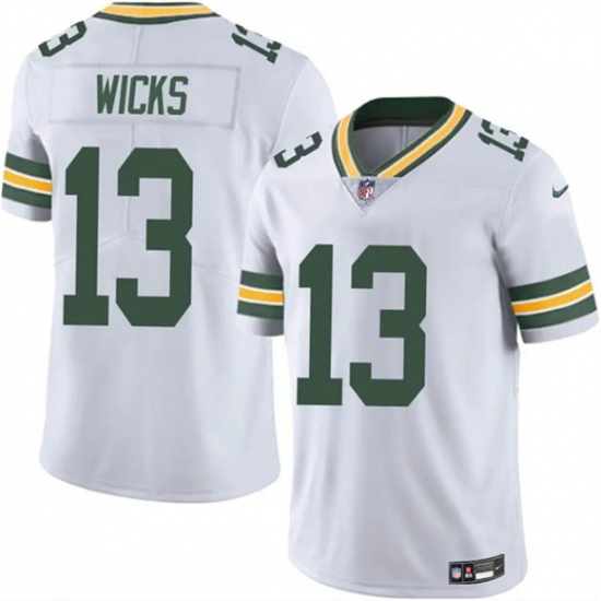 Men's Green Bay Packers #13 Dontayvion Wicks White 2025 Vapor Untouchable Limited Football Stitched Jersey - Ujersey