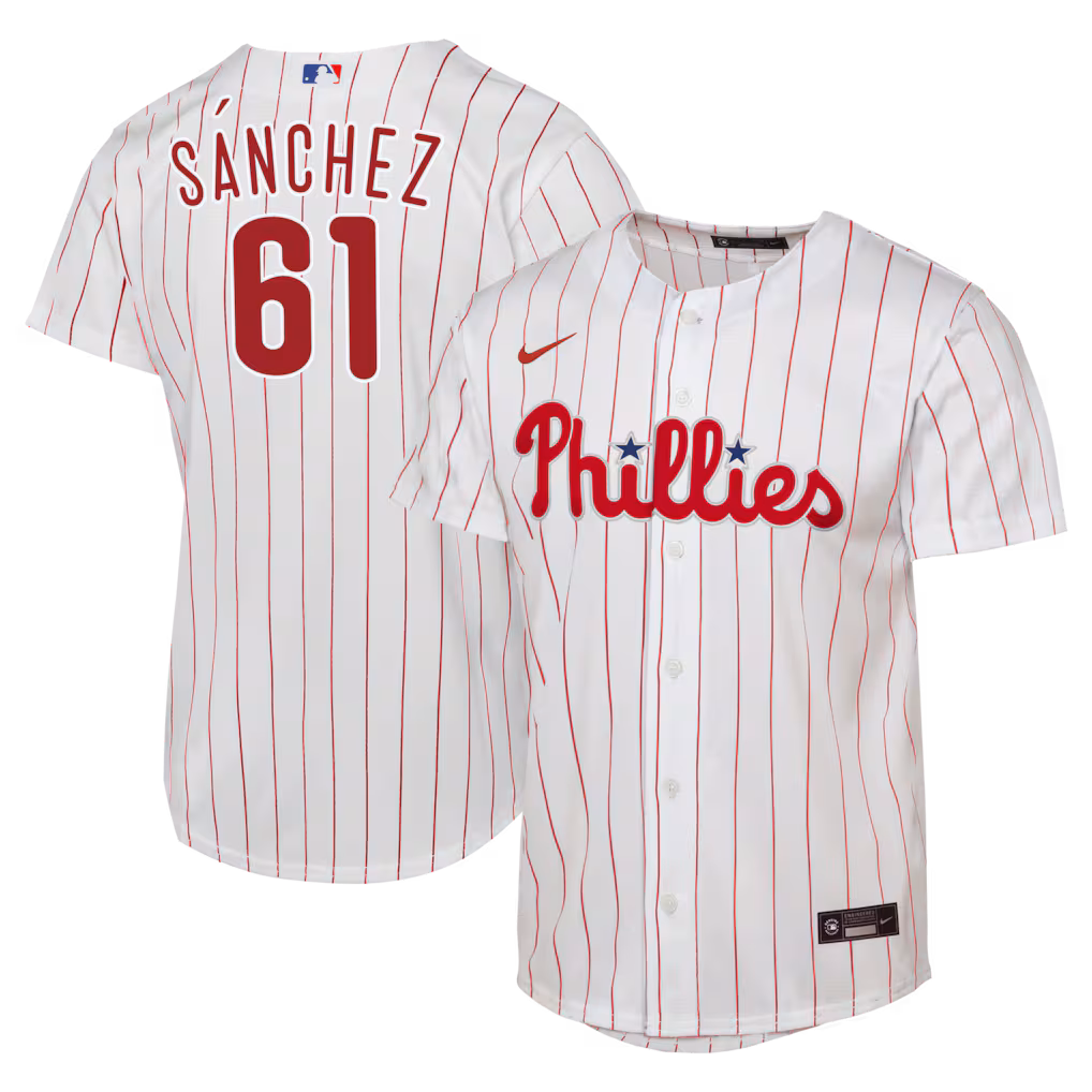 Male Philadelphia Phillies Cristopher Sánchez Nike White Home Replica Jersey - Ujersey