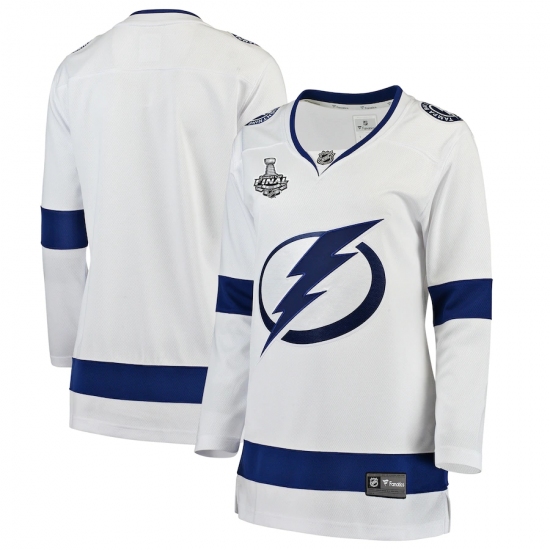 Women's Tampa Bay Lightning Fanatics Branded White Blank 2020 Stanley Cup Final Bound Away Breakaway Jersey - Ujersey