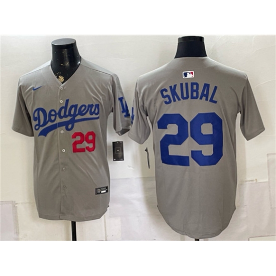 Men's Los Angeles Dodgers #29 Tarik Skubal Grey Limited Stitched Baseball Jersey - Ujersey