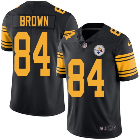 Men's Nike Pittsburgh Steelers #84 Antonio Brown Limited Black Rush Vapor Untouchable NFL Jersey - Ujersey