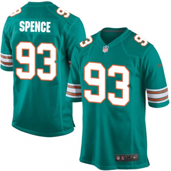 Men's Nike Miami Dolphins #93 Akeem Spence Game Aqua Green Alternate NFL Jersey - Ujersey