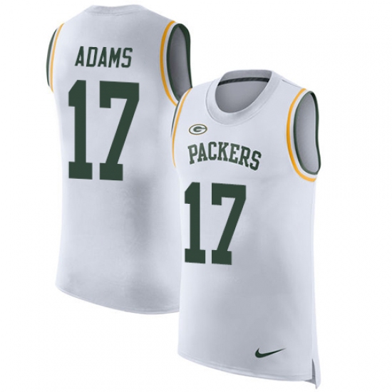 Men's Nike Green Bay Packers #17 Davante Adams Limited White Rush Player Name & Number Tank Top NFL Jersey - Ujersey