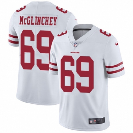 Men's Nike San Francisco 49ers #69 Mike McGlinchey White Vapor Untouchable Limited Player NFL Jersey - Ujersey