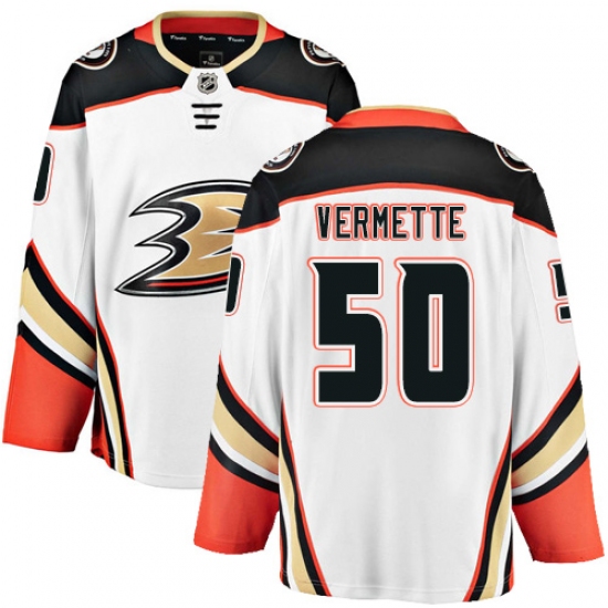Youth Anaheim Ducks #50 Antoine Vermette Fanatics Branded White Away Breakaway NHL Jersey - Ujersey