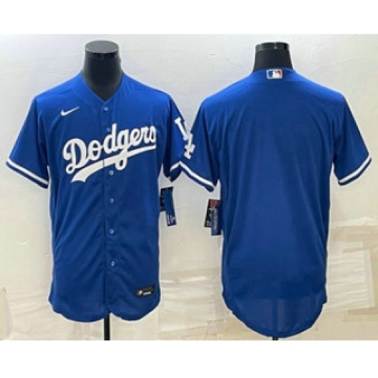 Men's Los Angeles Dodgers Blank Blue Flex Base Stitched Baseball Jersey - Ujersey
