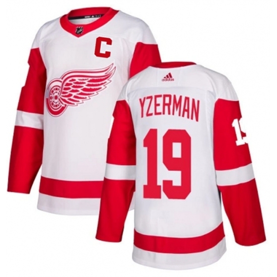 Men's Detroit Red Wings #19 Steve Yzerman White Stitched Jersey - Ujersey