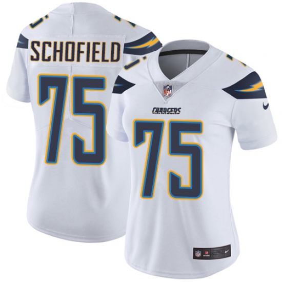 Women's Nike Los Angeles Chargers #75 Michael Schofield White Vapor Untouchable Limited Player NFL Jersey - Ujersey