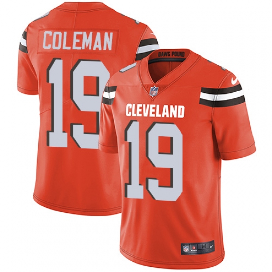 Men's Nike Cleveland Browns #19 Corey Coleman Orange Alternate Vapor Untouchable Limited Player NFL Jersey - Ujersey