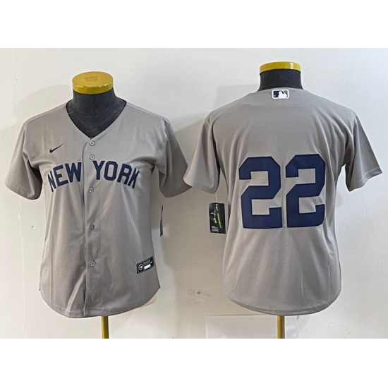 Women's New York Yankees #22 Juan Soto Gray Field of Dreams Cool Base Jersey - Ujersey