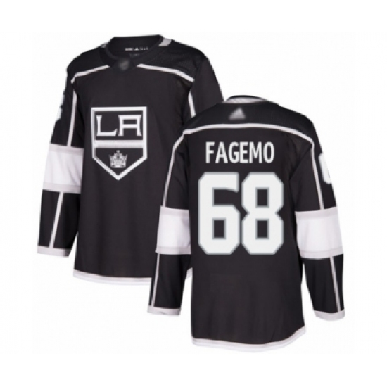 Youth Los Angeles Kings #68 Samuel Fagemo Authentic Black Home Hockey Jersey - Ujersey
