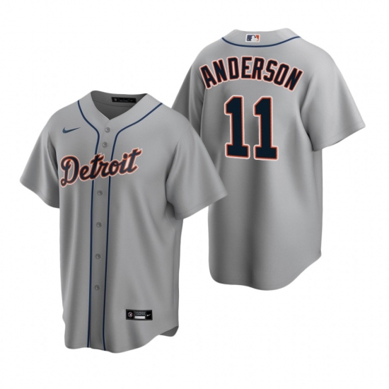 Men's Nike Detroit Tigers #11 Sparky Anderson Gray Road Stitched Baseball Jersey - Ujersey