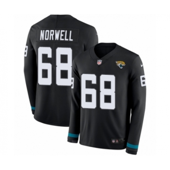 Youth Nike Jacksonville Jaguars #68 Andrew Norwell Limited Black Therma Long Sleeve NFL Jersey - Ujersey