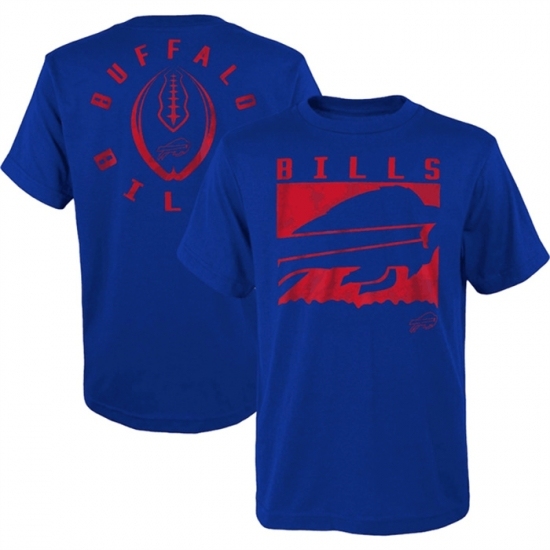 Men's Buffalo Bills Blue Preschool Liquid Camo Logo T Shirt - Ujersey