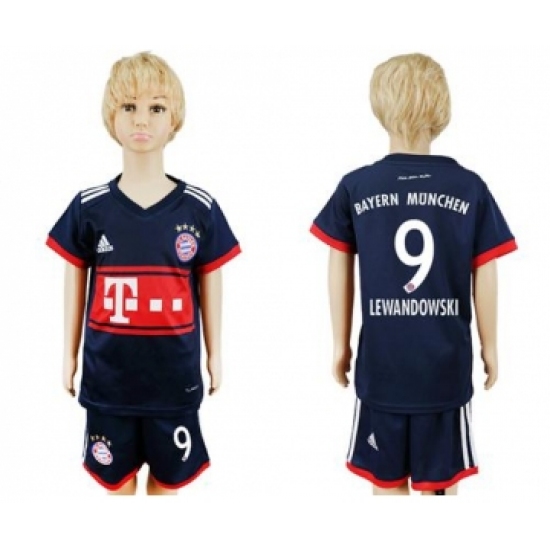 Bayern Munchen #9 Lewandowski Away Kid Soccer Club Jersey