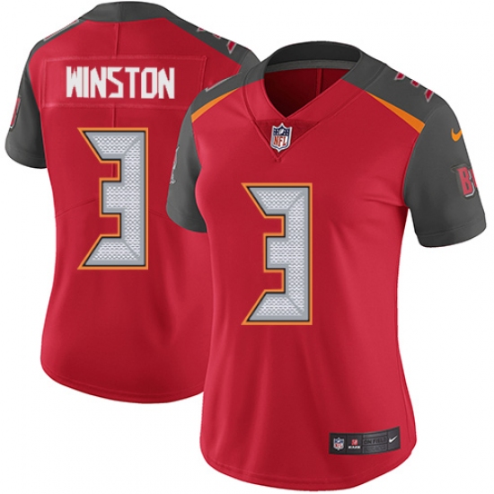Women's Nike Tampa Bay Buccaneers #3 Jameis Winston Red Team Color Vapor Untouchable Limited Player NFL Jersey - Ujersey