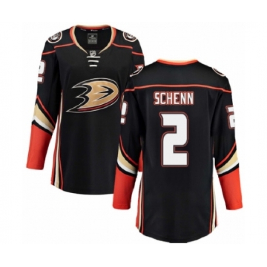 Women's Anaheim Ducks #2 Luke Schenn Authentic Black Home Fanatics Branded Breakaway NHL Jersey - Ujersey